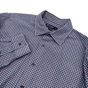 Cremieux 38 Collection Men Size L Blue Dress Shirt Long Sleeve Pattern Button Up